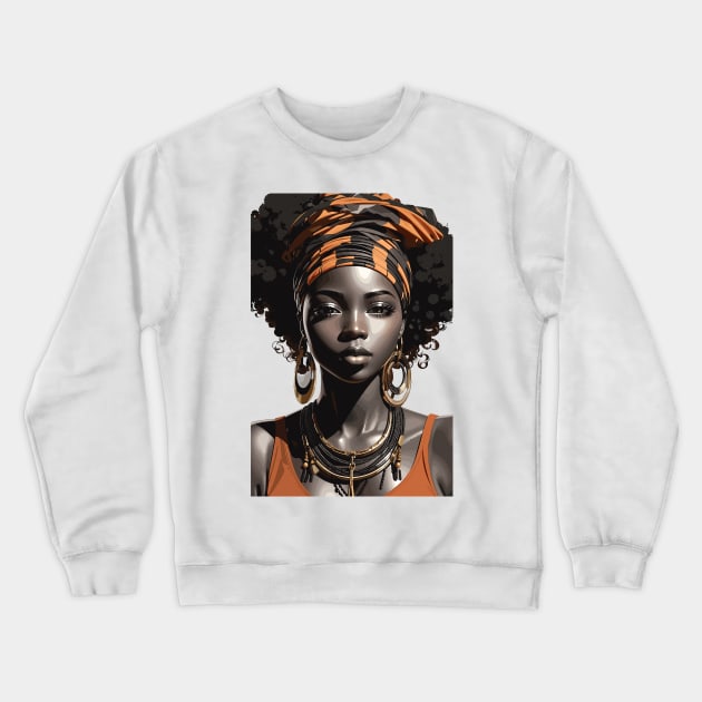 Afrocentric Woman Crewneck Sweatshirt by Graceful Designs